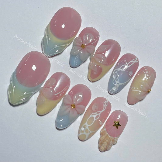 3D Flowers and Pearls AR00027