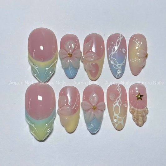 3D Flowers and Pearls AR00027