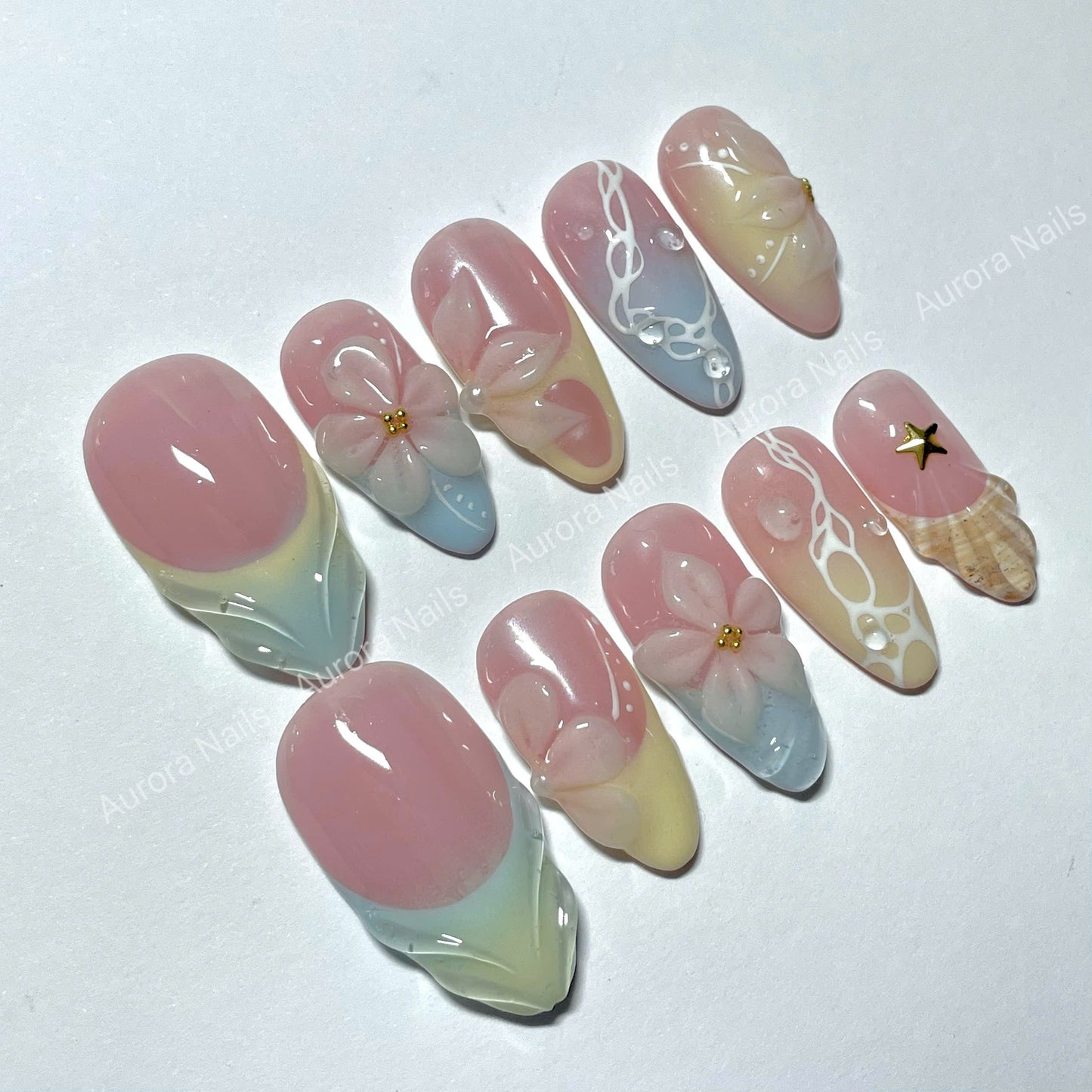 3D Flowers and Pearls AR00027