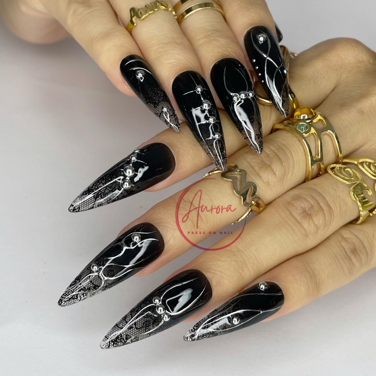 BLACK  LACE PATTERN AR00106