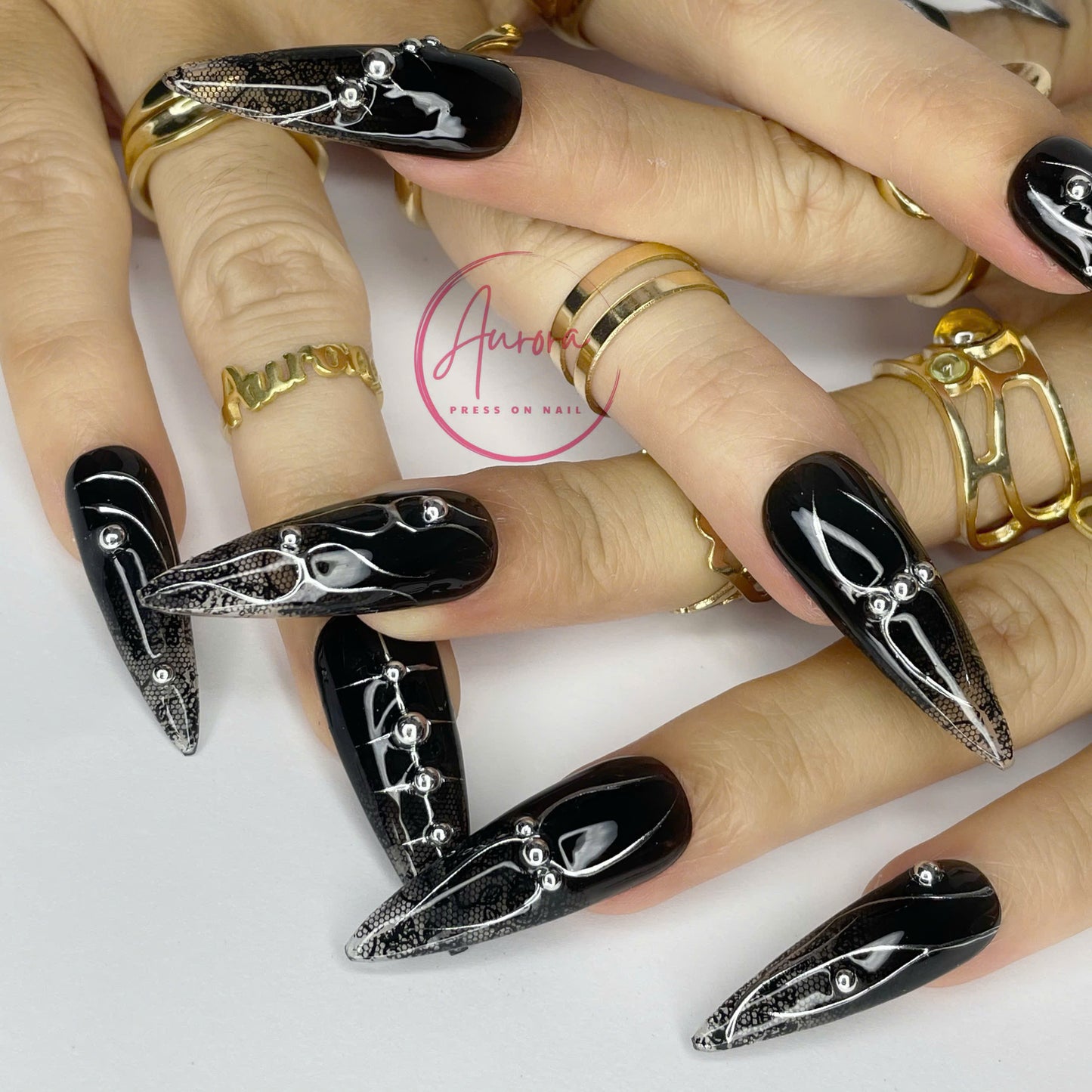 BLACK  LACE PATTERN AR00106