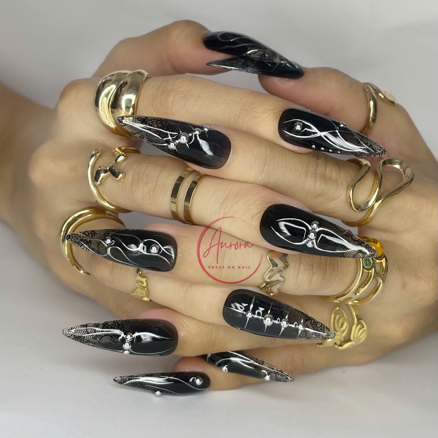 BLACK  LACE PATTERN AR00106